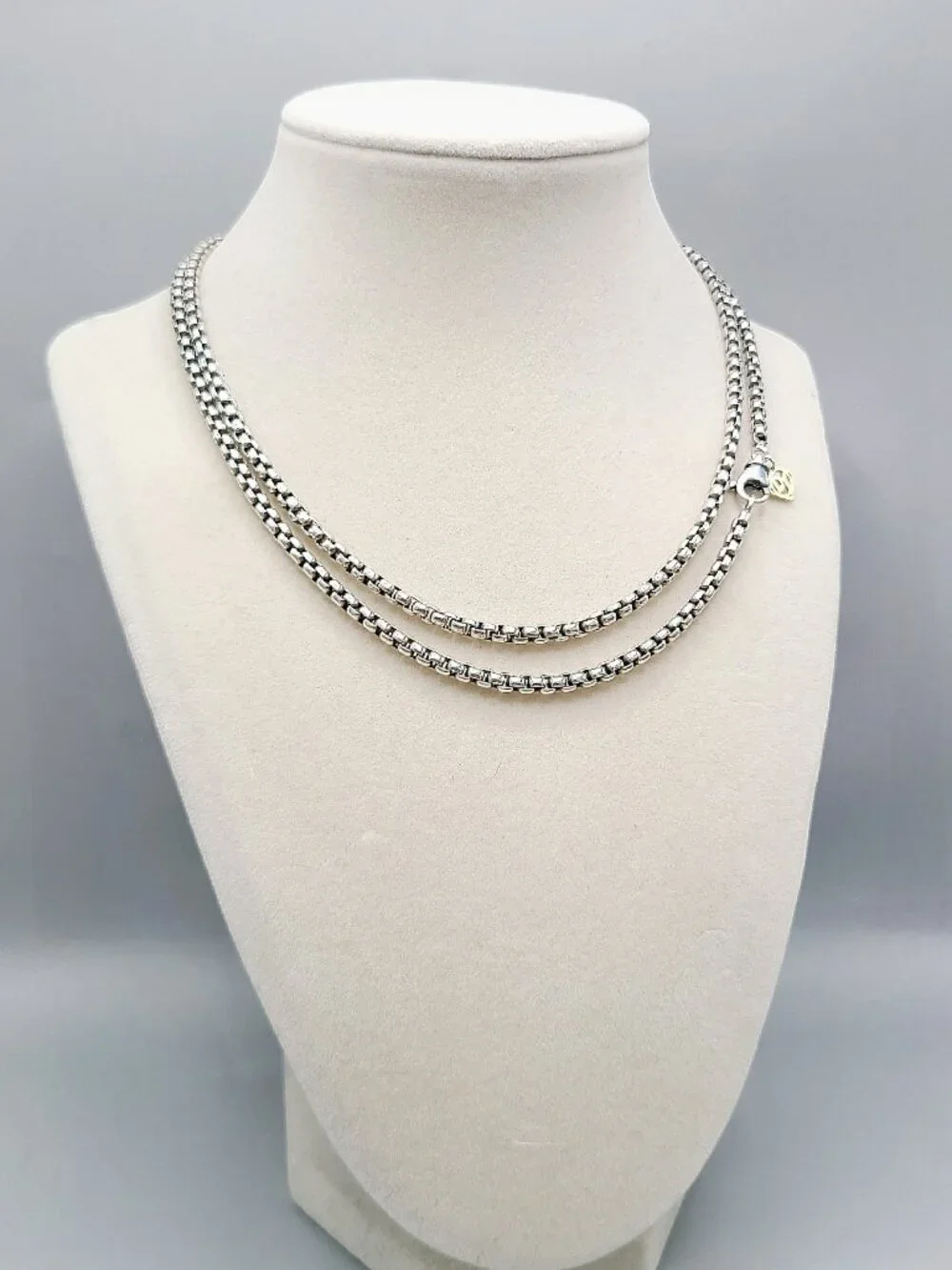 David Yurman Medium Box Chain Necklace w/ 14K Yellow Gold - 3.6mm - 32